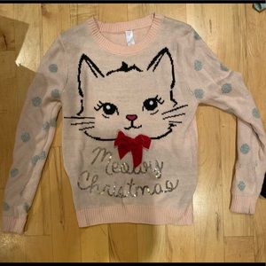 “meowy christmas” ugly christmas cat sweater